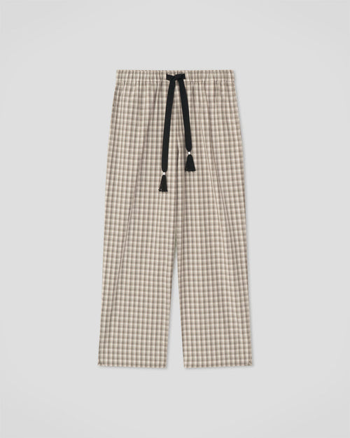 Alwin - Drawstring pants - Creme/Grey