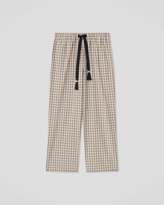 Alwin - Drawstring pants - Creme/Grey