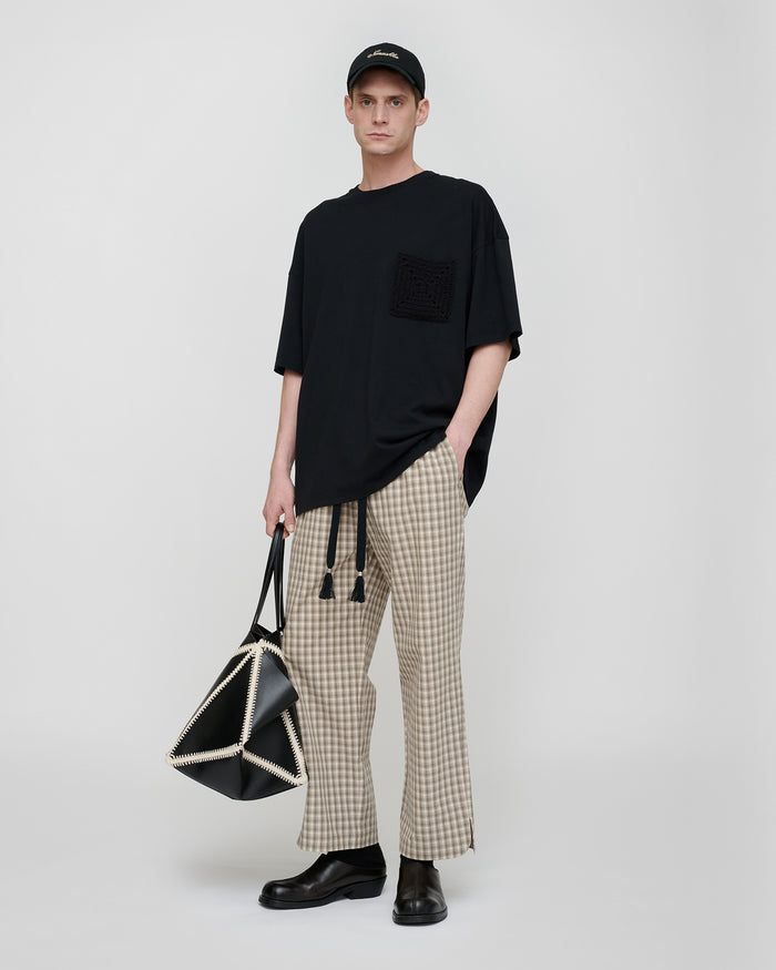 Alwin - Drawstring pants - Creme/Grey