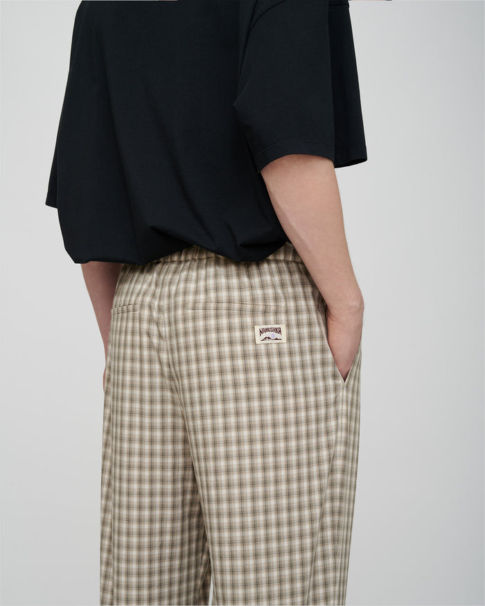 Alwin - Drawstring pants - Creme/Grey