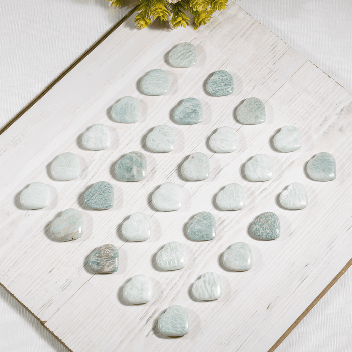 Amazonite Heart Crystal, Puffy Mini 1 Inch Pocket Crystal Heart