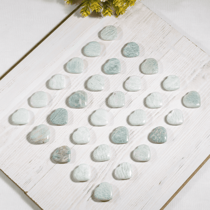 Amazonite Heart Crystal, Puffy Mini 1 Inch Pocket Crystal Heart