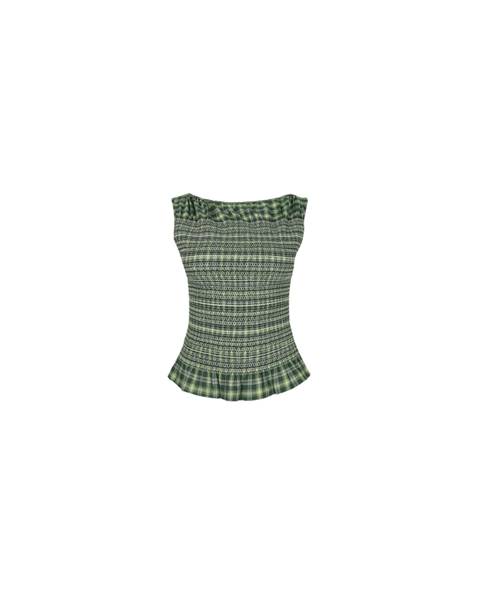 ANASTASIA TANK GREEN TARTAN