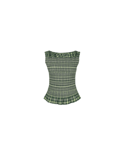 ANASTASIA TANK GREEN TARTAN