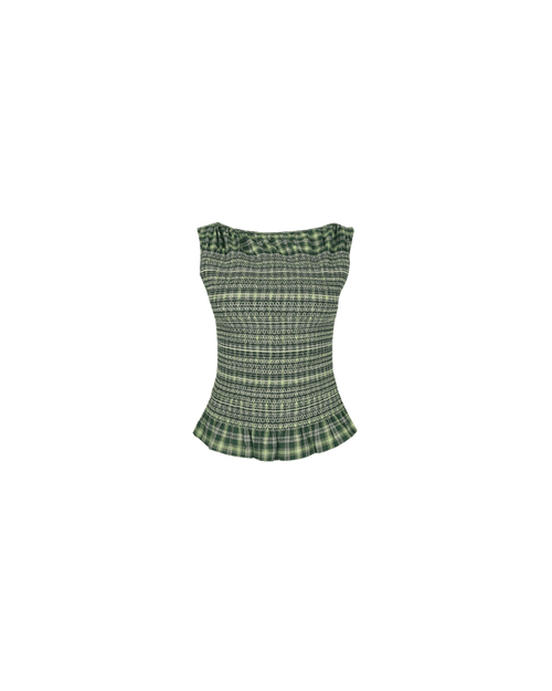 ANASTASIA TANK GREEN TARTAN