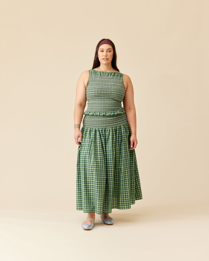 ANASTASIA TANK GREEN TARTAN
