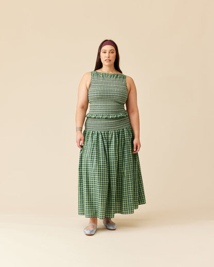 ANASTASIA TANK GREEN TARTAN