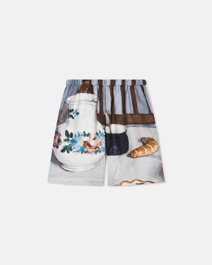 Anne - Printed Silk Twill Shorts - Poppyseed Cake