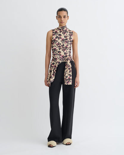 Annyka - Printed Mesh Jersey Top - Tapestry Floral