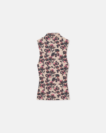 Annyka - Printed Mesh Jersey Top - Tapestry Floral