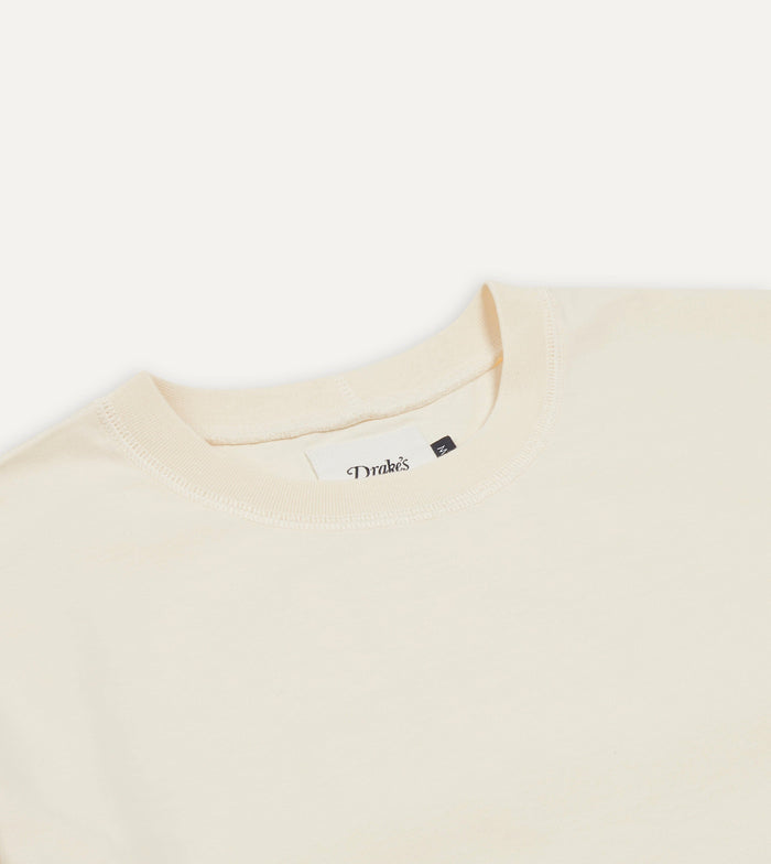 Antique White Cotton Crew Neck Hiking T-Shirt