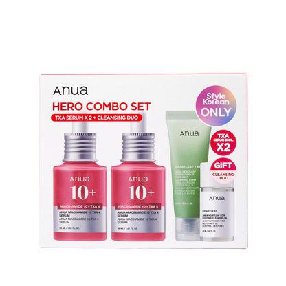 Anua Hero Combo Set - Txa Serum x 2 + Cleansing Duo