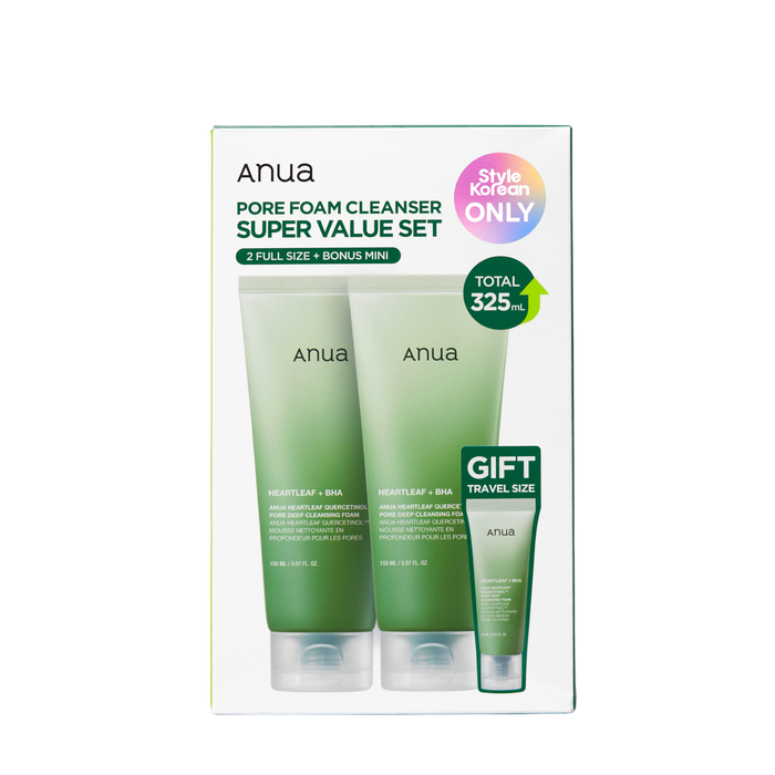 Anua Pore Foam Cleanser Super Value Set - 2 Full Size + Bonus Mini