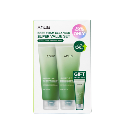 Anua Pore Foam Cleanser Super Value Set - 2 Full Size + Bonus Mini