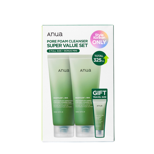 Anua Pore Foam Cleanser Super Value Set - 2 Full Size + Bonus Mini