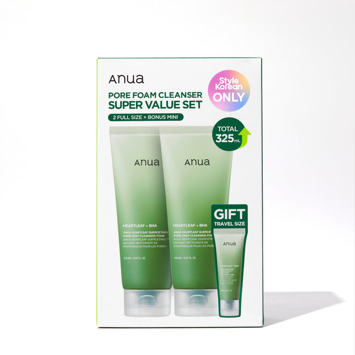 Anua Pore Foam Cleanser Super Value Set - 2 Full Size + Bonus Mini