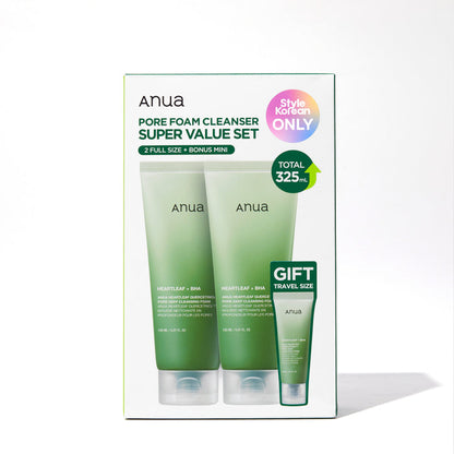 Anua Pore Foam Cleanser Super Value Set - 2 Full Size + Bonus Mini