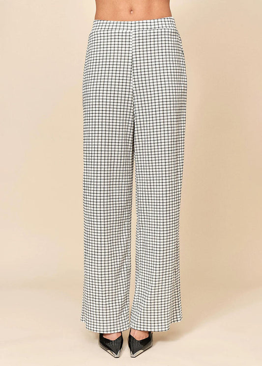 Anya Pants - Black & White Grid