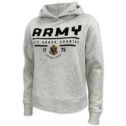 Army Ladies Under Armour Duty Honor Country All Day Fleece Hood (Silver Heather)