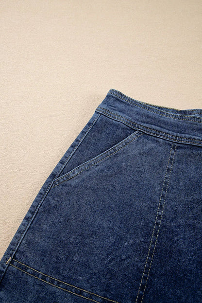 Ashleigh Blue Faux Wrapped Mini Denim Skort - Skirts/Skort