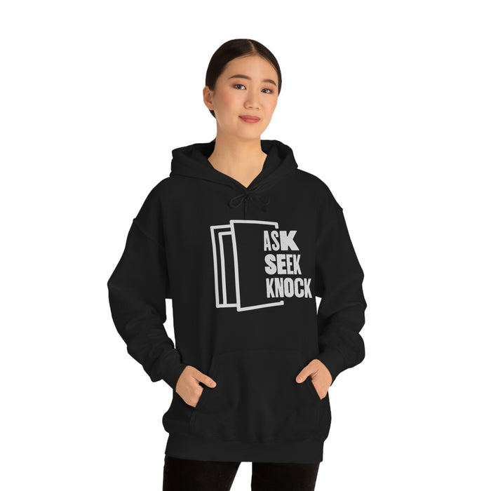 Ask. Seek. Knock Unisex Hoodie