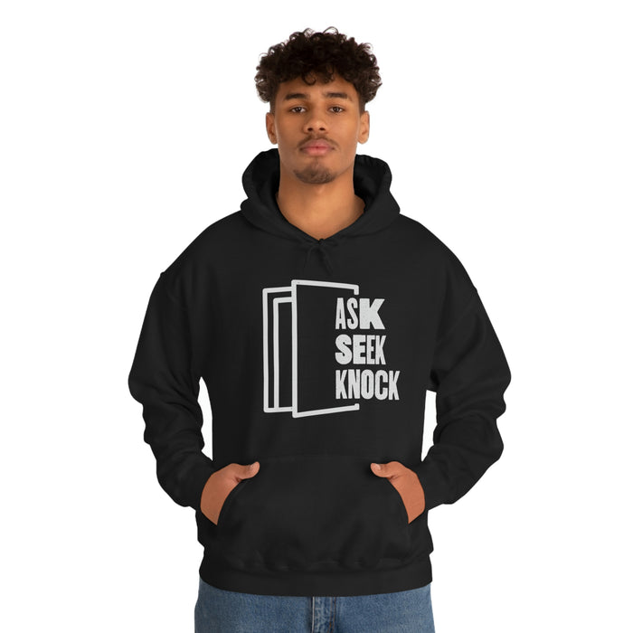 Ask. Seek. Knock Unisex Hoodie