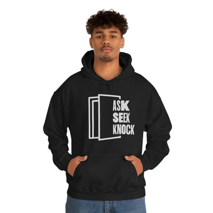 Ask. Seek. Knock Unisex Hoodie