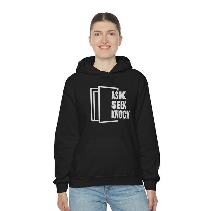 Ask. Seek. Knock Unisex Hoodie