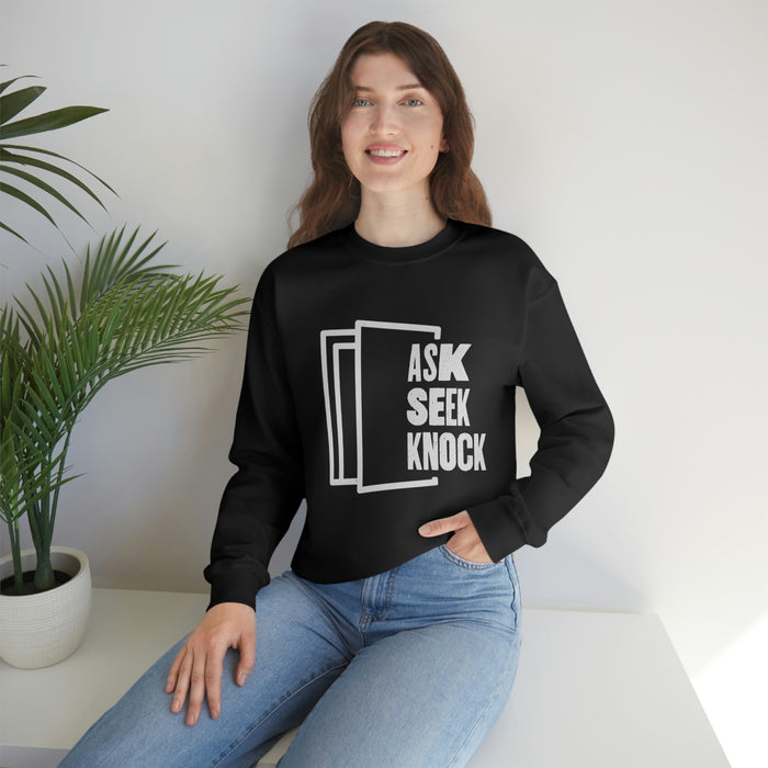 Ask. Seek. Knock. Unisex Sweatshirt