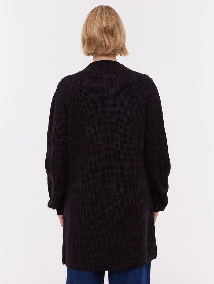 Asteria Black Knit Cardigans Long Line True Knit Shot 3