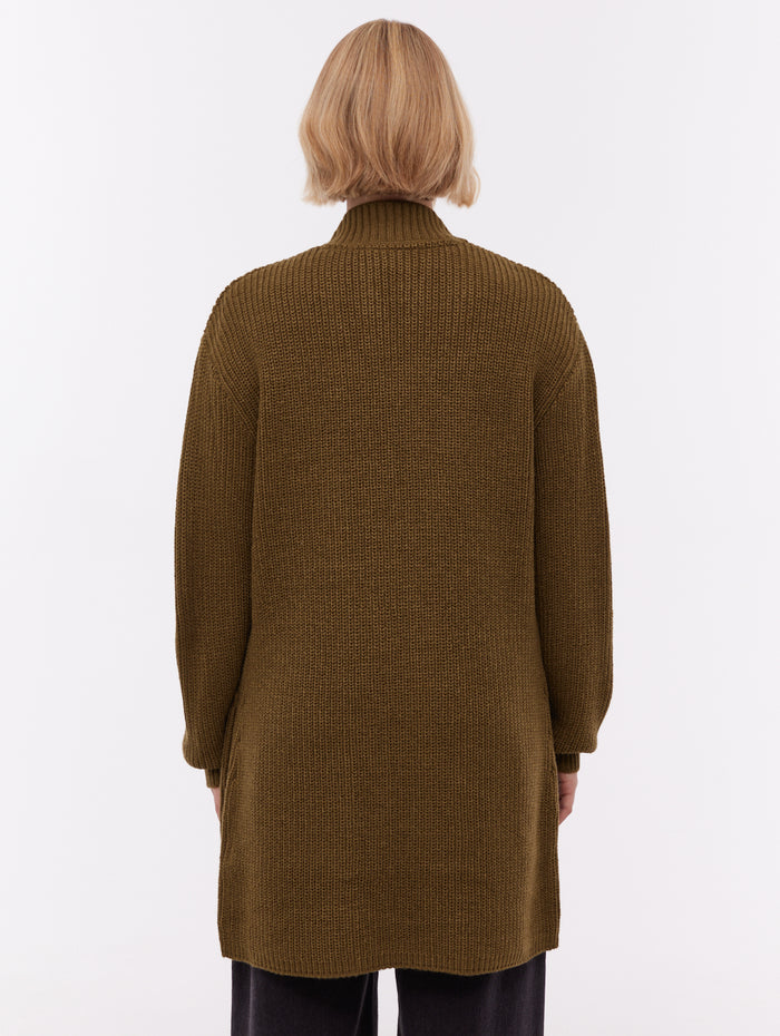 Asteria Green KH012 Knit Cardigans Long Line True Knit Shot 3