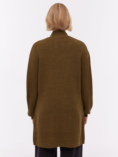 Asteria Green KH012 Knit Cardigans Long Line True Knit Shot 3