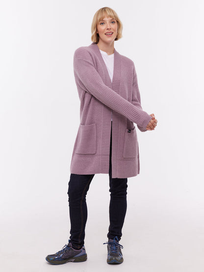 Asteria Purple PU054 Knit Cardigans Long Line True Knit Shot 2