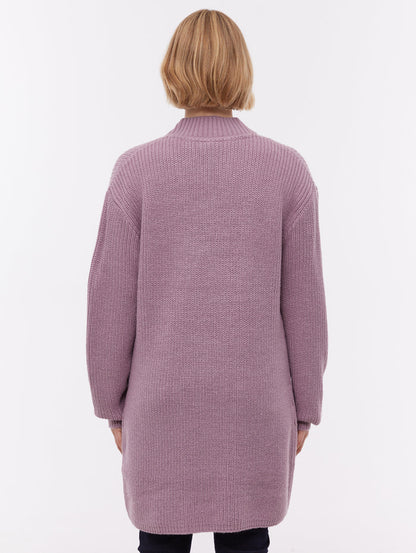 Asteria Purple PU054 Knit Cardigans Long Line True Knit Shot 3