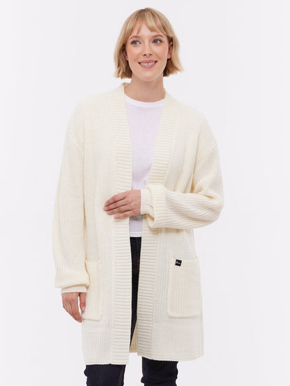 Asteria Beige Knit Cardigans Long Line True Knit Shot 1
