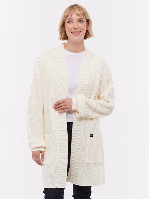 Asteria Beige Knit Cardigans Long Line True Knit Shot 1