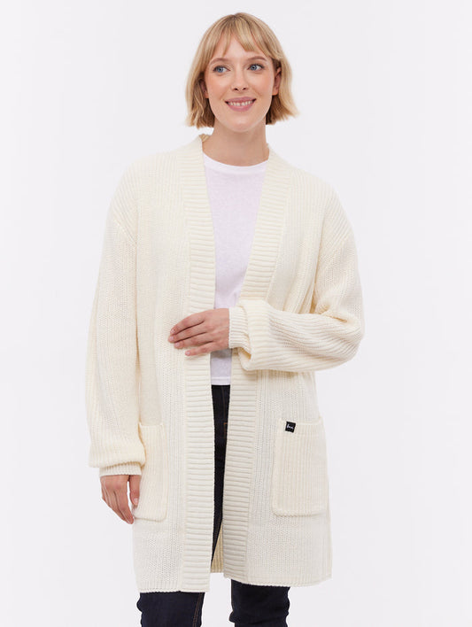 Asteria Beige Knit Cardigans Long Line True Knit Shot 1