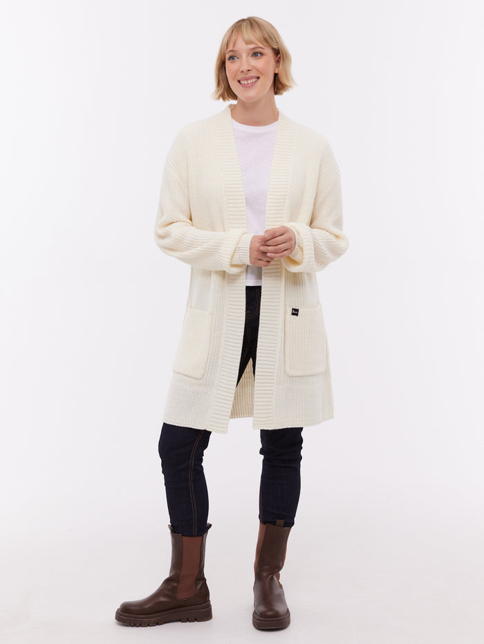 Asteria Beige Knit Cardigans Long Line True Knit Shot 2