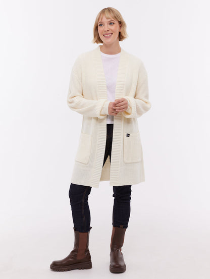 Asteria Beige Knit Cardigans Long Line True Knit Shot 2