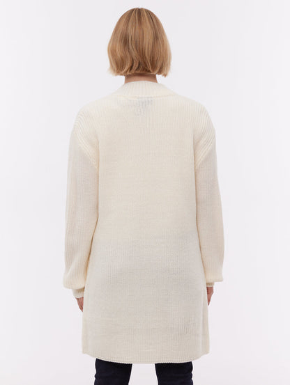 Asteria Beige Knit Cardigans Long Line True Knit Shot 3