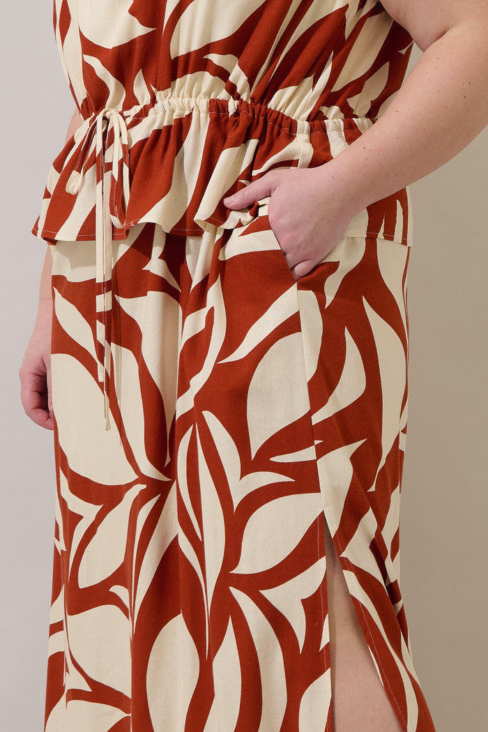 Astra Ruffle Maxi Dress Abstract Curve