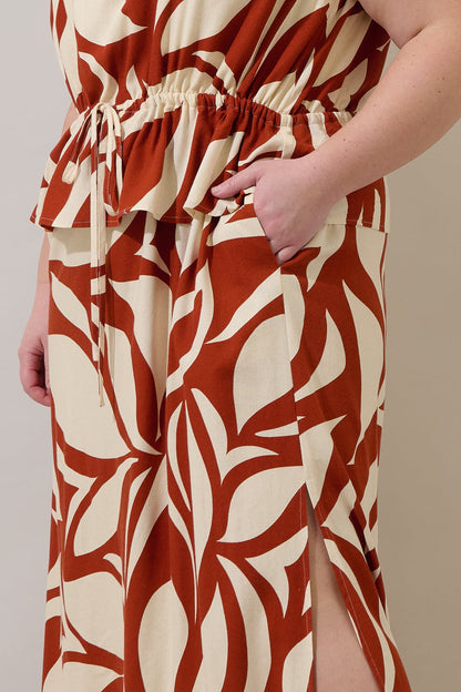 Astra Ruffle Maxi Dress Abstract Curve