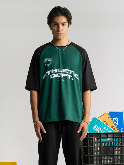 Athletic Department Raglan male model side view oversized fit Pakistan – GROOVY