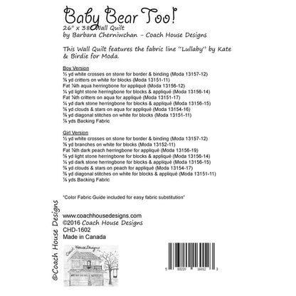 Baby Bear Too! Quilt Pattern