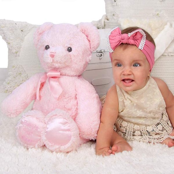 Baby's First Bear Plush Stuffed Animal 18 Pink Teddy Huggable