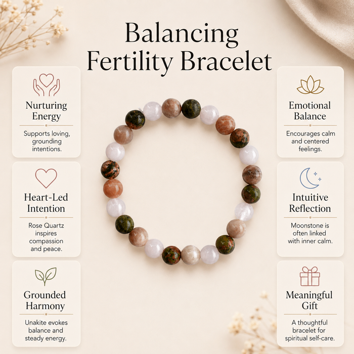 Balancing FERTILITY Crystal Bracelet (Assisting, Environment, Promotes)