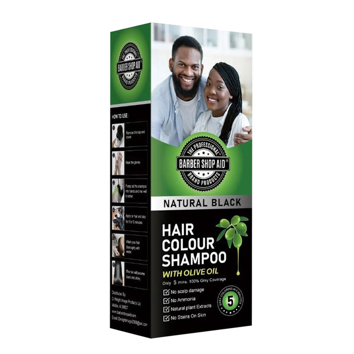 BARBER SHOP AID Hair Colour Shampoo [Natural Black] 6.7oz
