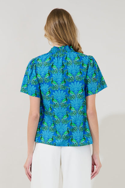 Barcy Smocked Top Peacock