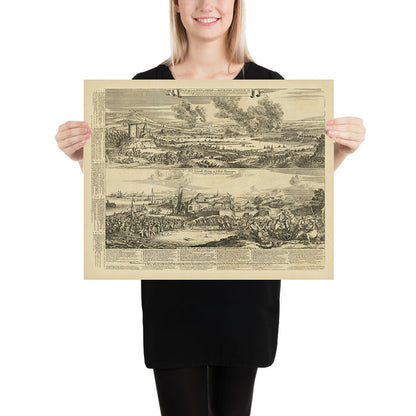 Battle of Chatham / Raid on the Medway by Romeyn De Hooghe, 1669: Anglo-Dutch War