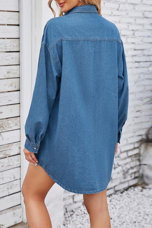 Be Prepared Blue Denim Dress-Cute-Trendy-Shop-Womens-Boutique-Clothing-Store